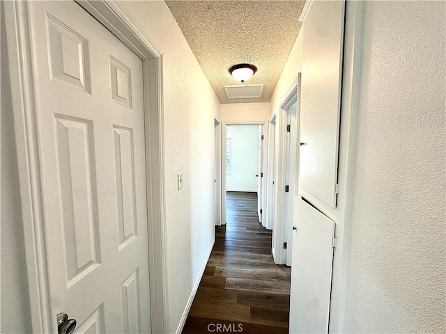 4727 Wilson St, Chino, CA 91710 - hall with a textured ceiling, dark wood-style floors, and a textured wall