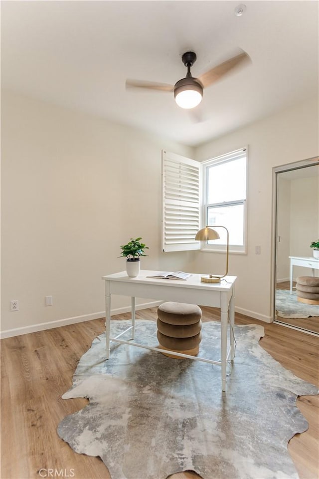 1530 Cyrus Ln, Placentia, CA 92870 - office area with ceiling fan and light wood-type flooring