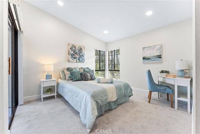 25521 Indian Hill Ln Unit L, Laguna Hills, CA 92653 - bedroom featuring light colored carpet, recessed lighting, and lofted ceiling