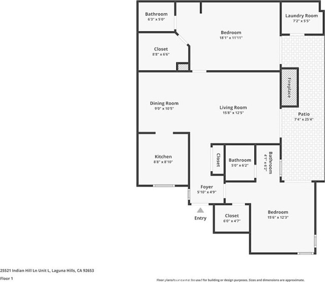 25521 Indian Hill Ln Unit L, Laguna Hills, CA 92653 - view of floor plan / room layout
