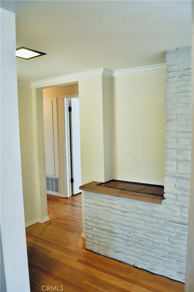 1230 N Mountain Ave, Claremont, CA 91711 - hallway featuring crown molding and wood finished floors