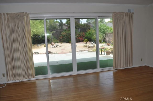 1230 N Mountain Ave, Claremont, CA 91711 - entryway with wood finished floors and ornamental molding