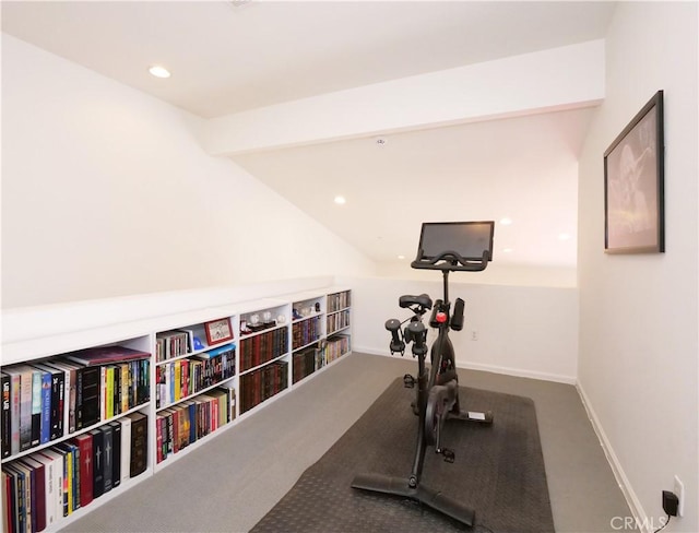 5429 Strand Unit 101, Hawthorne, CA 90250 - workout room with carpet, recessed lighting, and lofted ceiling