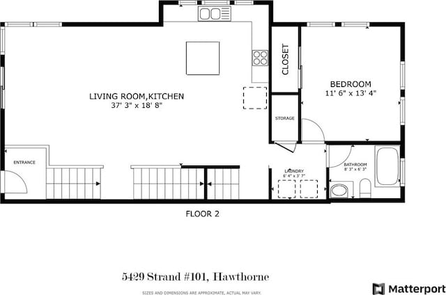5429 Strand Unit 101, Hawthorne, CA 90250 - view of floor plan / room layout