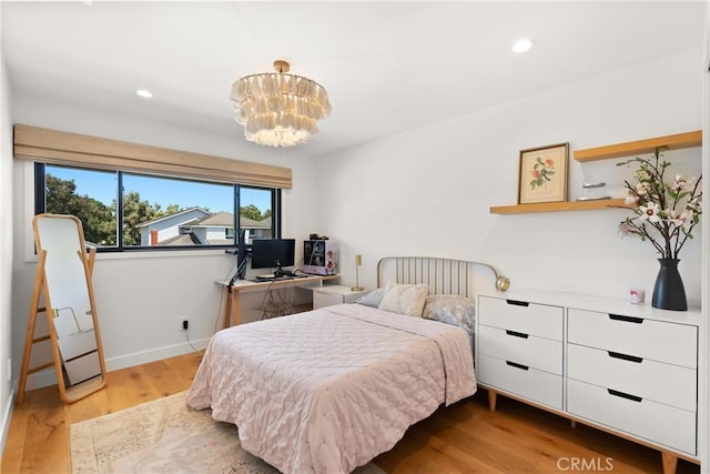 20 Whistling Isle, Irvine, CA 92614 - bedroom featuring wood finished floors, a chandelier, and recessed lighting