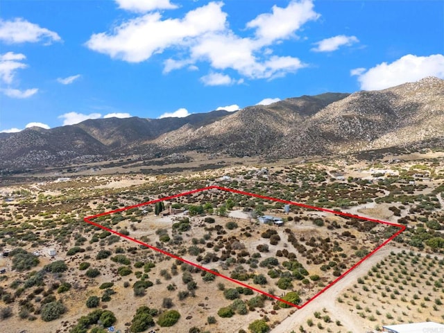37882 Montezuma Valley Rd, Ranchita, CA 92066 - aerial view of sparsely populated area with a mountain backdrop and property parcel outlined