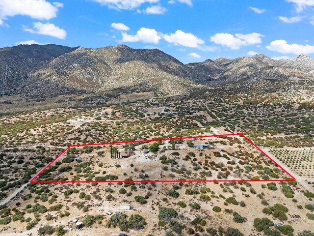 37882 Montezuma Valley Rd, Ranchita, CA 92066 - view of rural area with a mountain backdrop and property boundaries highlighted