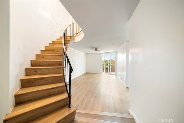 240 W Queen St Unit 10, Inglewood, CA 90301 - staircase featuring ceiling fan and wood finished floors