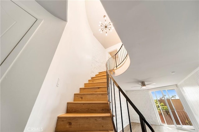 240 W Queen St Unit 10, Inglewood, CA 90301 - stairs featuring a ceiling fan and wood finished floors