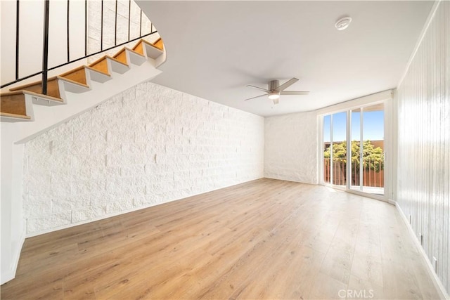 240 W Queen St Unit 10, Inglewood, CA 90301 - spare room with a ceiling fan, wood finished floors, and stairs