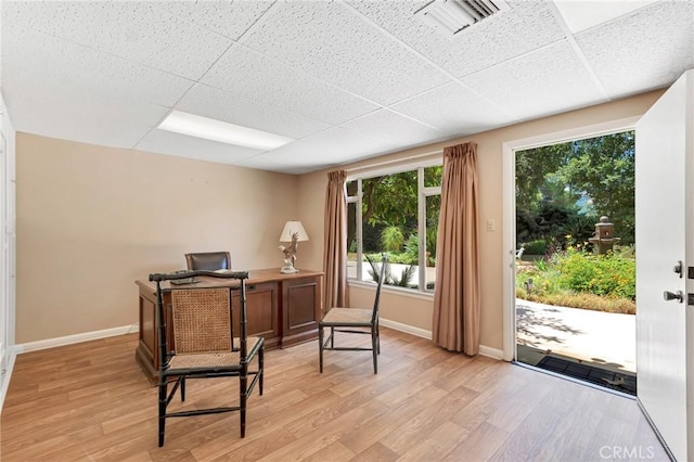 9700 Nita Ave, Chatsworth, CA 91311 - office area with light wood-style floors and a paneled ceiling