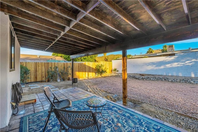68613 E St, Cathedral City, CA 92234 - fenced backyard featuring a patio area