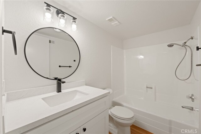 22832 Hilton Head Dr Unit 98, Diamond Bar, CA 91765 - full bathroom featuring vanity, shower / tub combination, wood finished floors, and a textured wall