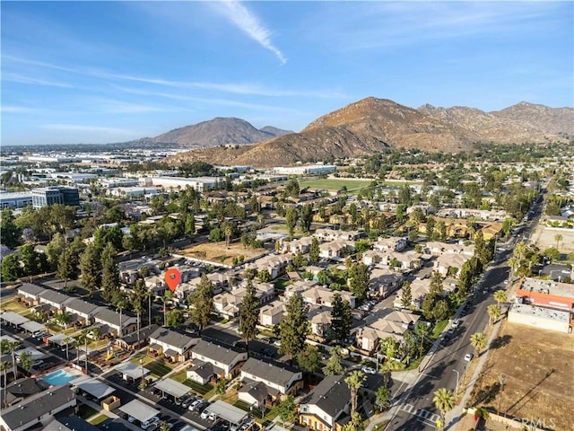 1339 Massachusetts Ave Unit 101, Riverside, CA 92507 - aerial view of property's location with a mountain backdrop and nearby suburban area