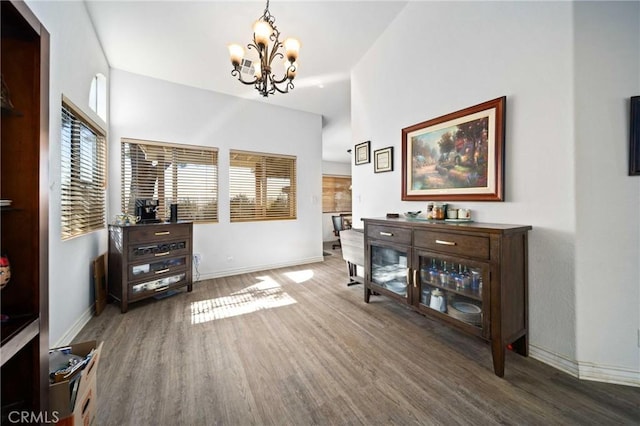 2908 Owens Way, Rosamond, CA 93560 - entryway featuring a chandelier, wood finished floors, and a towering ceiling