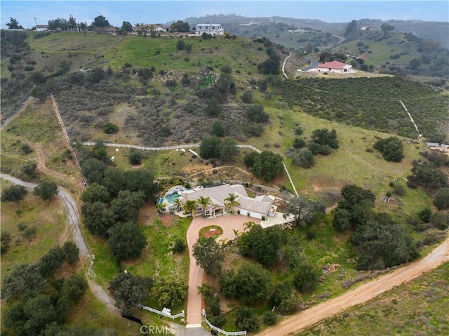 26677 Avenida Del Oro, Temecula, CA 92590 - aerial view of property and surrounding area featuring rural landscape and a mountainous background
