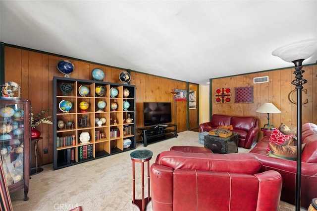 1924 E Rancho Culebra Dr, Covina, CA 91724 - living area with wooden walls and carpet flooring
