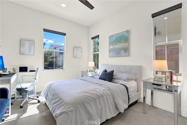 109 Ritual, Irvine, CA 92618 - bedroom with carpet, a desk, ceiling fan, and recessed lighting