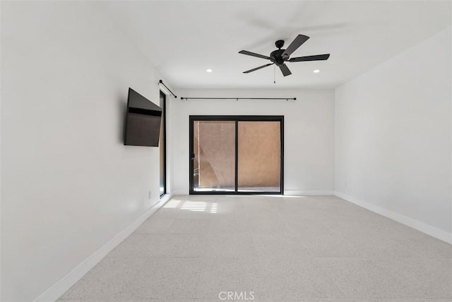 4881 S Winners Cir Unit A, Palm Springs, CA 92264 - empty room featuring ceiling fan and recessed lighting