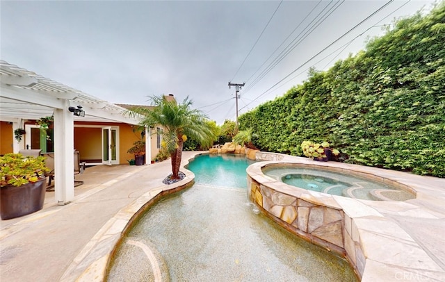 16671 Cedar Cir, Fountain Valley, CA 92708 - outdoor pool featuring an in-ground hot tub and a patio