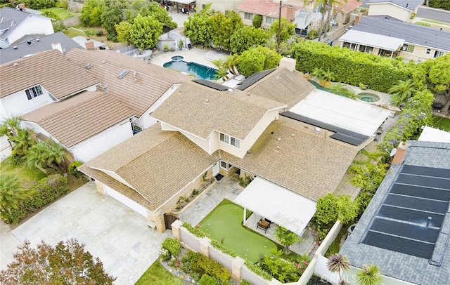 16671 Cedar Cir, Fountain Valley, CA 92708 - aerial view of residential area featuring a pool
