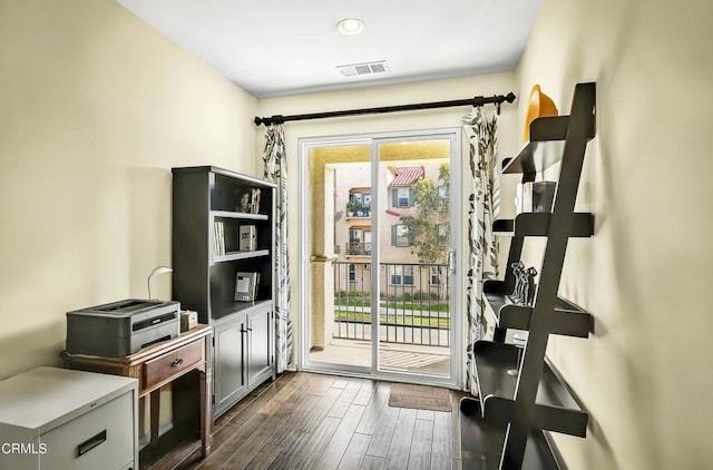 353 American River Ct, Oxnard, CA 93036 - entryway with dark wood-style flooring and recessed lighting