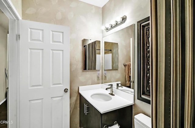 353 American River Ct, Oxnard, CA 93036 - bathroom featuring vanity and wallpapered walls