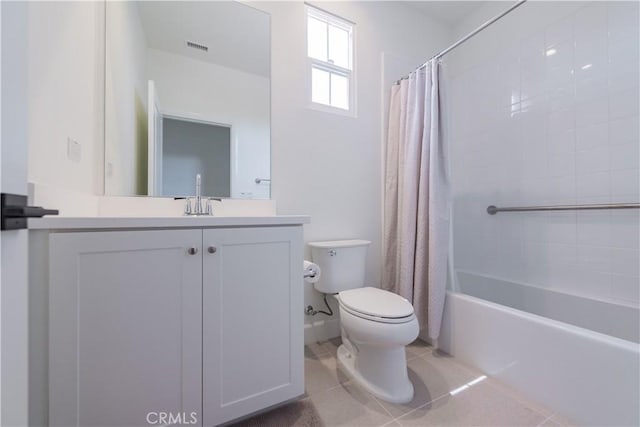 50 Tollson, Irvine, CA 92620 - full bathroom with vanity, tile patterned floors, and shower / bath combo with shower curtain