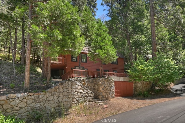 425 Blue Jay Canyon Rd, Blue Jay, CA 92317 - view of front of house with a garage and a deck