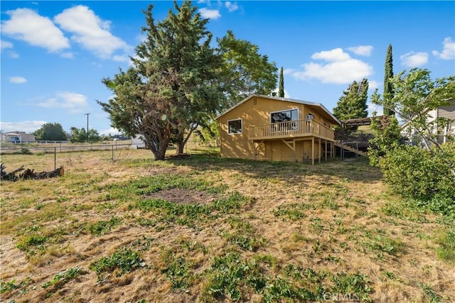 14526 Hardtree Dr, Lake Hughes, CA 93532 - view of yard with a wooden deck