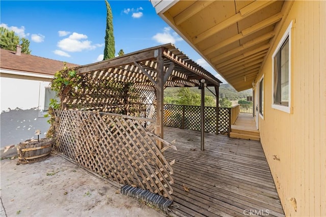 14526 Hardtree Dr, Lake Hughes, CA 93532 - wooden terrace featuring a pergola