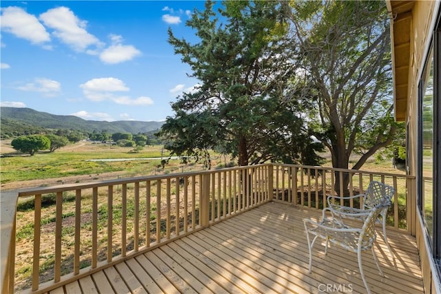 14526 Hardtree Dr, Lake Hughes, CA 93532 - deck featuring a mountain view