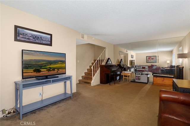 4161 Elizabeth Ct, Cypress, CA 90630 - carpeted living room featuring stairway