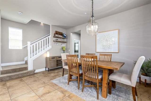316 Junipero Way, San Luis Obispo, CA 93401 - dining space with stairway and light tile patterned floors