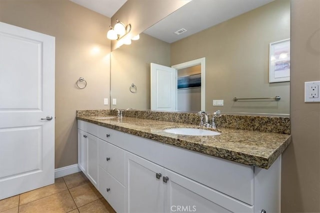 316 Junipero Way, San Luis Obispo, CA 93401 - bathroom with double vanity and tile patterned flooring