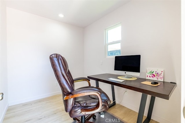 316 Junipero Way, San Luis Obispo, CA 93401 - office area with light wood-style flooring and recessed lighting