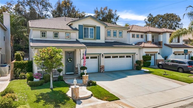 28089 Promontory Ln, Valencia, CA 91354 - view of front of property with a garage, concrete driveway, stucco siding, and a front lawn