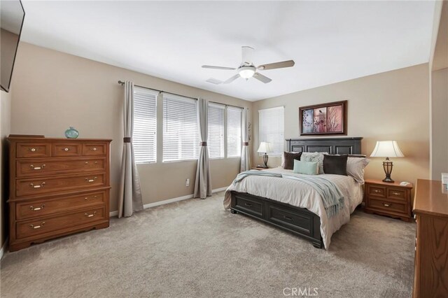 28089 Promontory Ln, Valencia, CA 91354 - bedroom with light colored carpet and a ceiling fan