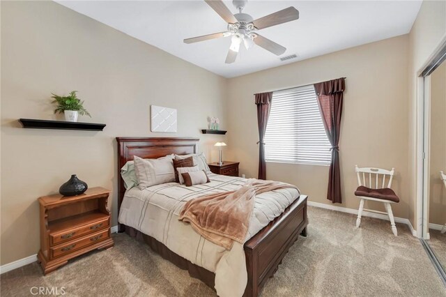 28089 Promontory Ln, Valencia, CA 91354 - carpeted bedroom with baseboards and ceiling fan