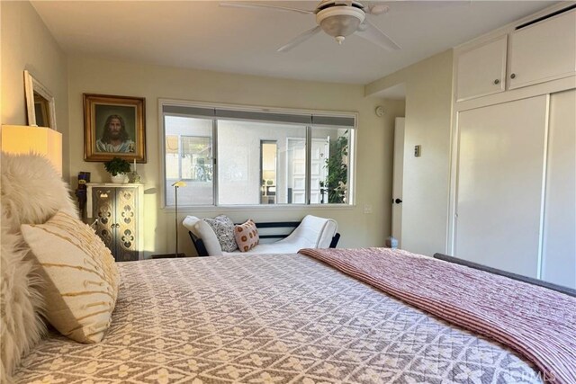 2148 Ronda Granada Unit A, Laguna Woods, CA 92637 - bedroom featuring ceiling fan and a closet