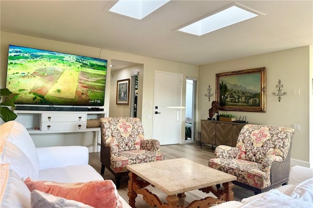 2148 Ronda Granada Unit A, Laguna Woods, CA 92637 - living room with a skylight and wood finished floors