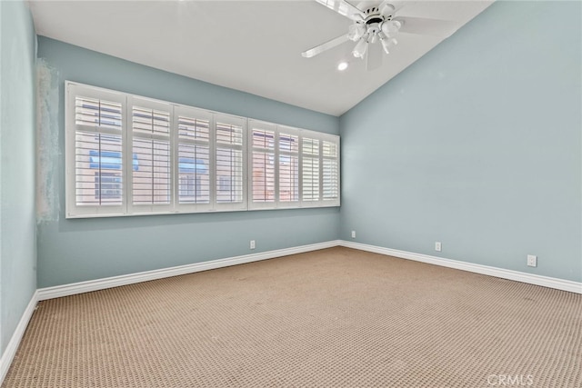 3211 Anne Cir Unit Ci102, Huntington Beach, CA 92649 - carpeted empty room featuring a ceiling fan and lofted ceiling