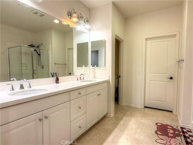 867 E Prommenade Unit B, Azusa, CA 91702 - full bathroom featuring double vanity and a shower stall