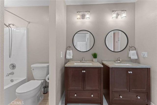 982 Big Spring Ct, Corona, CA 92878 - full bathroom with two vanities and bathing tub / shower combination