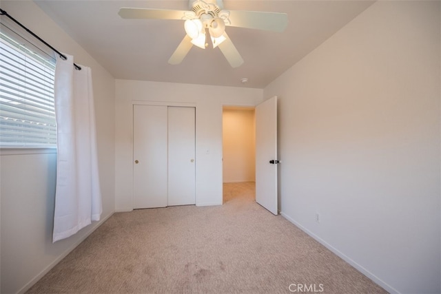 158 Colt Ln, Nipomo, CA 93444 - unfurnished bedroom featuring carpet flooring, a closet, and a ceiling fan