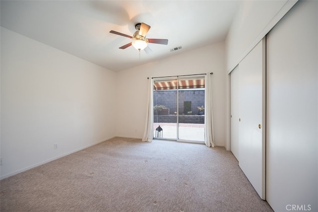 158 Colt Ln, Nipomo, CA 93444 - unfurnished bedroom with access to exterior, light carpet, a ceiling fan, and a closet