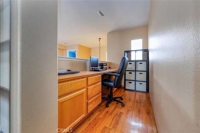 13524 Via Santa Catalina, Sylmar, CA 91342 - office area featuring light wood-style flooring and a textured wall