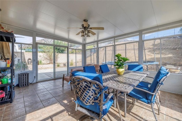 13524 Via Santa Catalina, Sylmar, CA 91342 - sunroom / solarium with ceiling fan, healthy amount of natural light, and outdoor dining space
