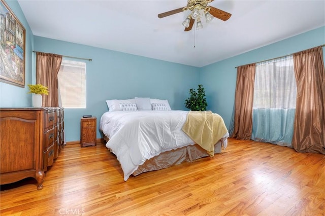 13524 Via Santa Catalina, Sylmar, CA 91342 - bedroom featuring light wood-style flooring and a ceiling fan