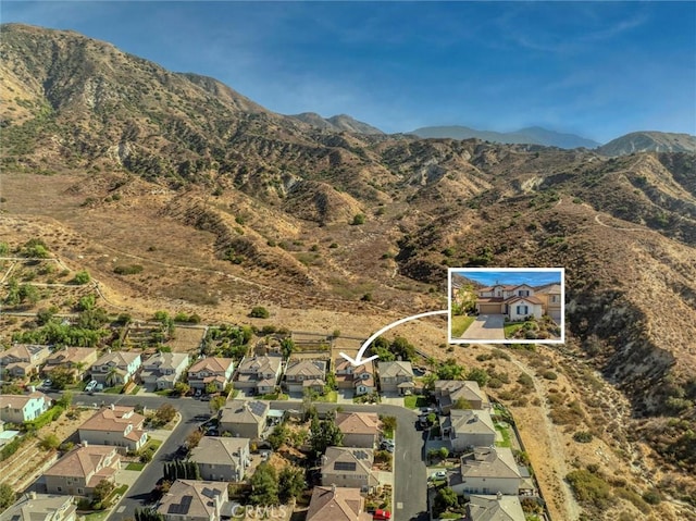 13524 Via Santa Catalina, Sylmar, CA 91342 - aerial view of property's location with a mountain backdrop and nearby suburban area